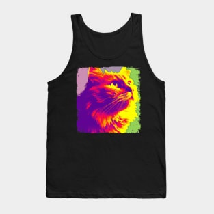 Domestic Long Hair Pop Art - Cat Lover Gift Tank Top